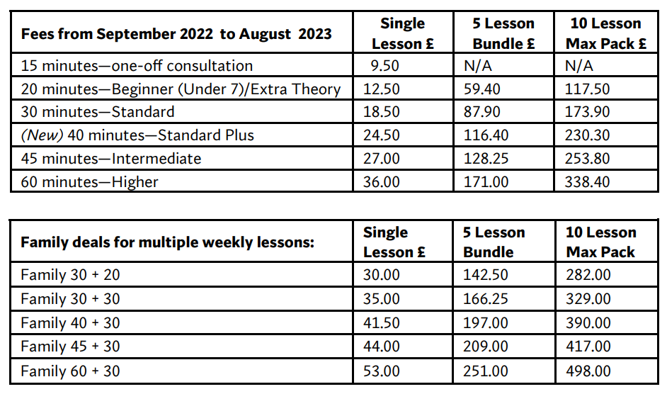 Timetable September 2022